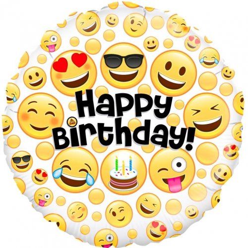 Oaktree Foil 46cm (18") Emoji Happy Birthday