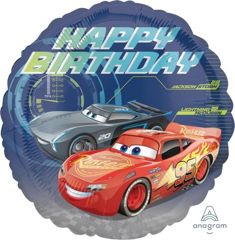 Anagram Licensed Foil 45cm (18") Cars 3 Happy Birthday