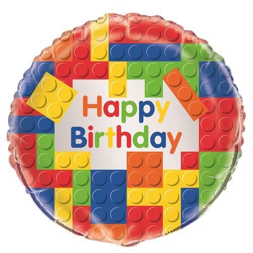 Unique Foil 45cm Happy Birthday Building Blocks
