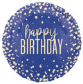 Unique Foil 45cm (18") Navy Blue Confetti Happy Birthday