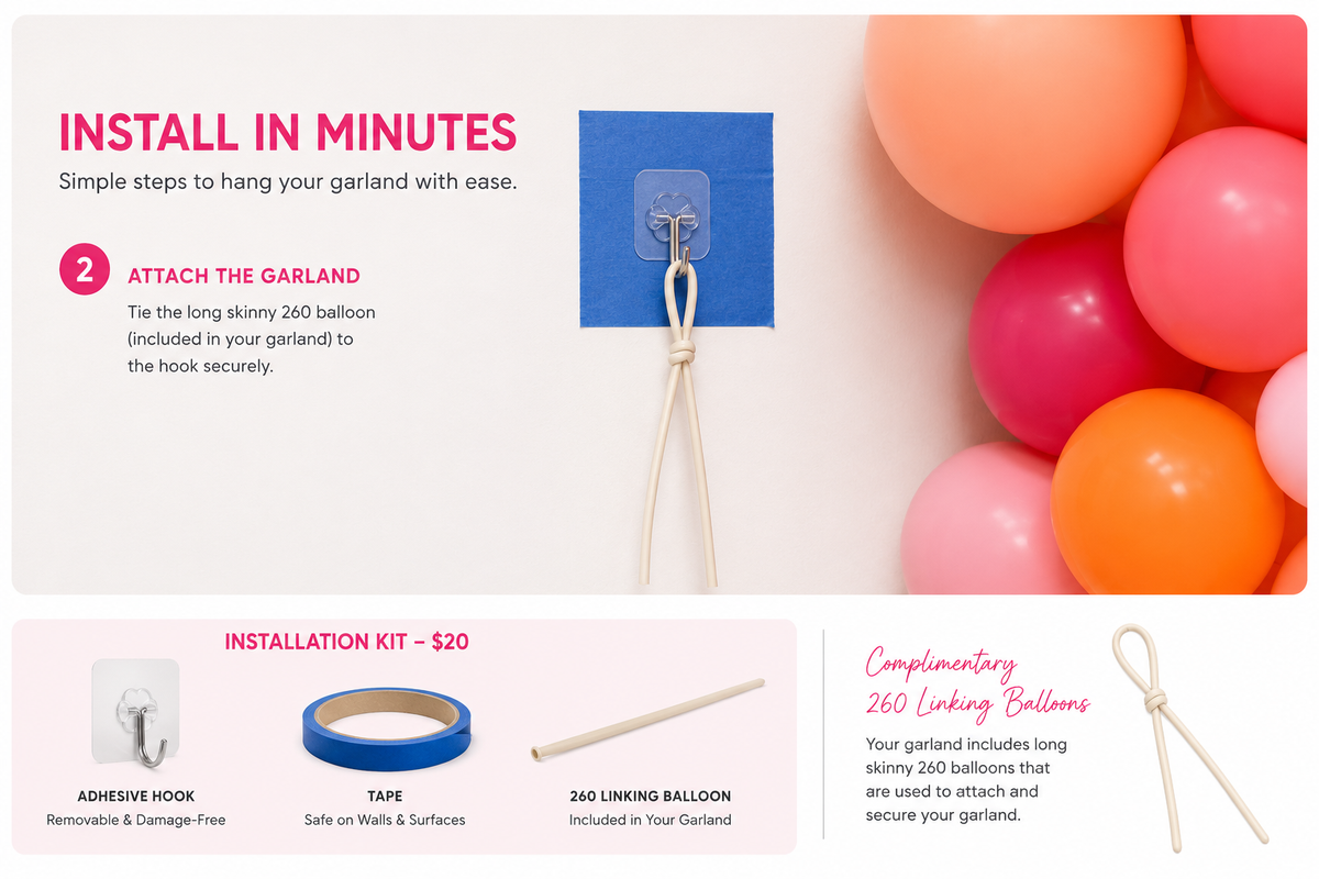 Grab & Go Balloon Garland – Watermelon | Organic Balloon Garland Sydney