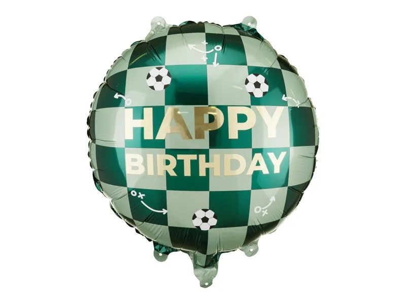 Party Deco Foil Round 45cm (18") Happy Birthday with Soccer Balls