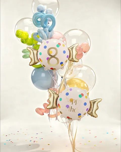 Party Deco Foil Shape Candy Happy Birthday (61cm x 37cm)