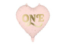 Party Deco Foil Heart 46cm (18") "One" Light Pink