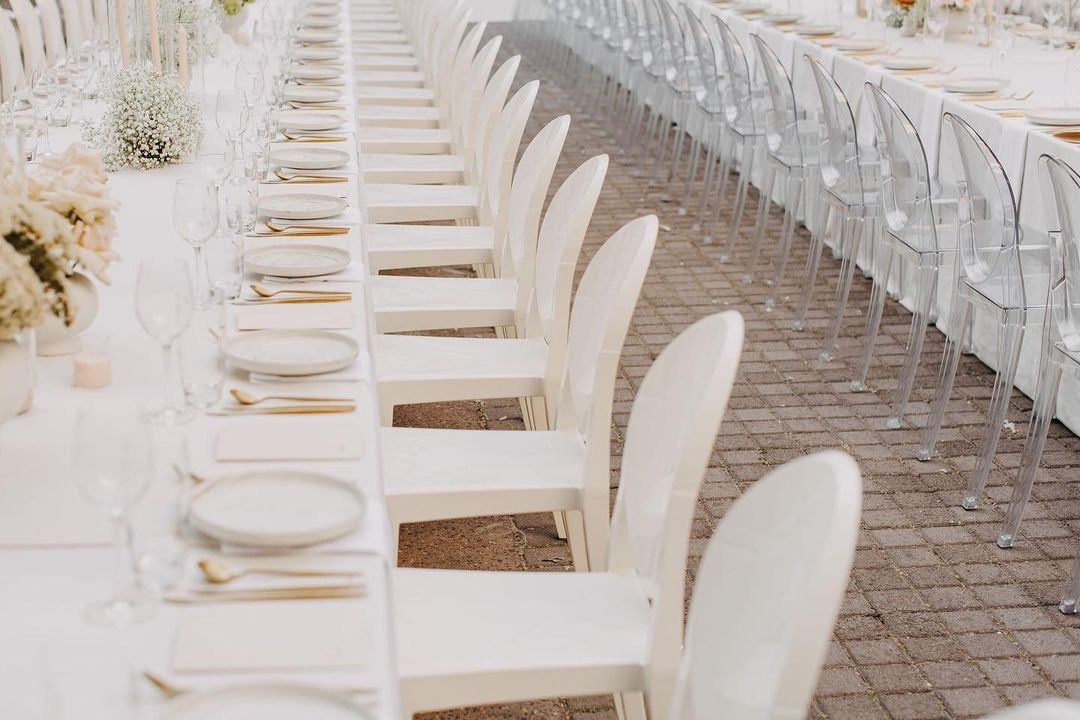 White Acrylic Louis Chair Hire Sydney