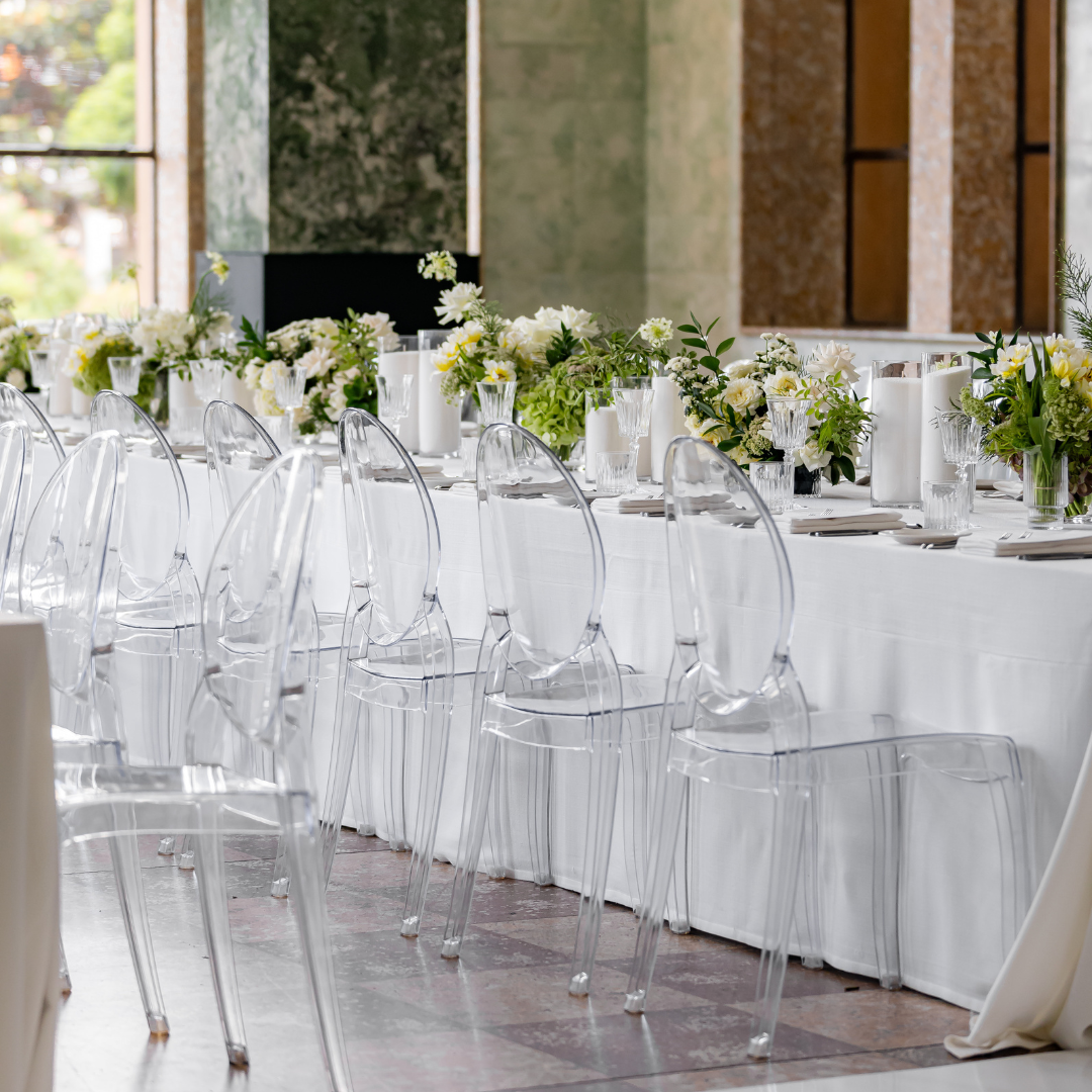 Ghost Clear Acrylic Louis Chair Hire Sydney
