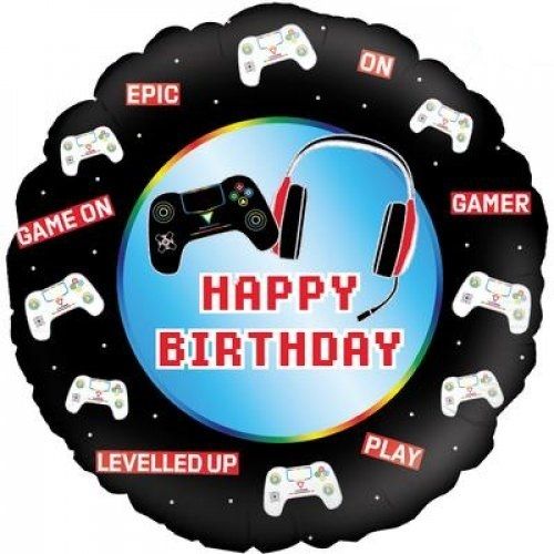 Oaktree Foil 46cm (18") Happy Birthday Holographic Controller